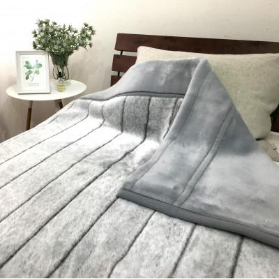 ふるさと納税 泉大津市 ボリューム マイヤー2枚合わせ毛布 シングル グレー