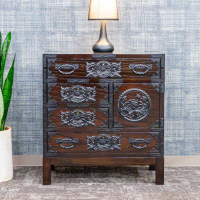 ふるさと納税 利府町 仙台箪笥 脚付帳場箪笥 拭き漆塗り KC-19B (お申込書返送後1ヵ月〜4ヵ月程度でお届け)