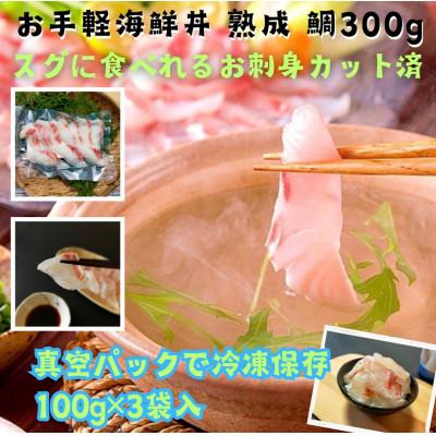 ふるさと納税 南伊勢町 真鯛 刺身カット済 伊勢志摩産 熟成鯛 100g 3袋 産地直送 簡単調理でしゃぶしゃぶや海鮮丼