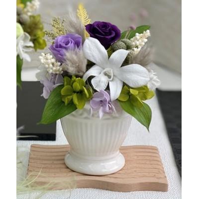 ふるさと納税 春日部市 プリザーブドフラワーアレンジ[樹里(じゅり)/パープル]春日部市 シュガーパイン