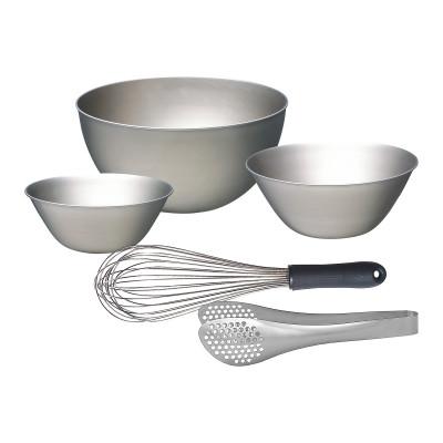 ふるさと納税 燕市 柳宗理デザイン ステンレスボール3p(16,19,23cm)&amp;泡立て&amp;ステンレストング穴あき
