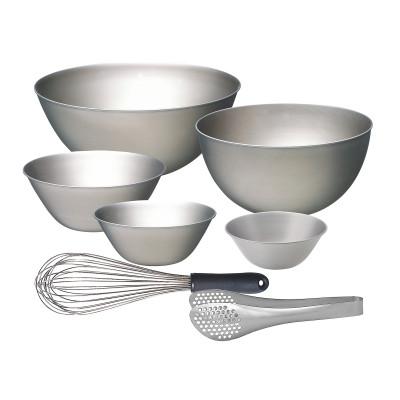ふるさと納税 燕市 柳宗理デザイン ステンレスボール5p(13,16,19,23,27cm)&amp;泡立て&amp;ステンレストング穴