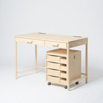 ふるさと納税 東川町 リビングデスク&amp;チェスト[0040-006]