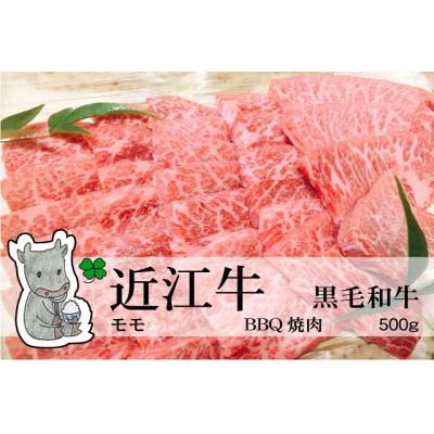 ふるさと納税 高島市 冷凍配送 実生庵の黒毛和牛近江牛[並]モモ BBQ焼肉用 500g #495
