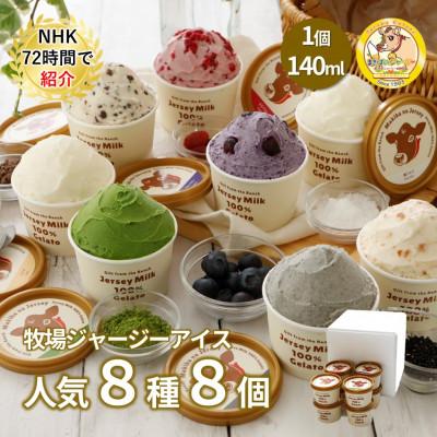 ふるさと納税 伊達市 自社牧場直営ジャージーミルクアイスクリーム人気8種各1個 計8個セット
