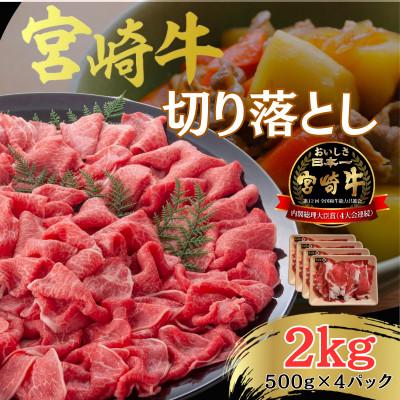 ふるさと納税 日南市 宮崎牛 A4〜A5 黒毛和牛 牛肉 切り落とし 炒め物 煮込み 大容量 合計2kg(500g×4)
