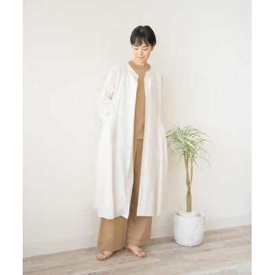 ふるさと納税 笠松町 [洗える/柔らか/草木染め]2WAYコットン 羽織ワンピース オフシロ