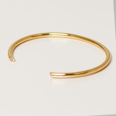 ふるさと納税 大津市 [10金イエローゴールドダイヤモンドバングル]スリットに秘めた輝き 大人のこだわり K10ジュエリー