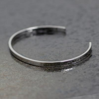 ふるさと納税 大津市 [シルバー925 プラチナプレーティングバングル]平打ちデザインがモダンに輝く 大人のため定番アクセ