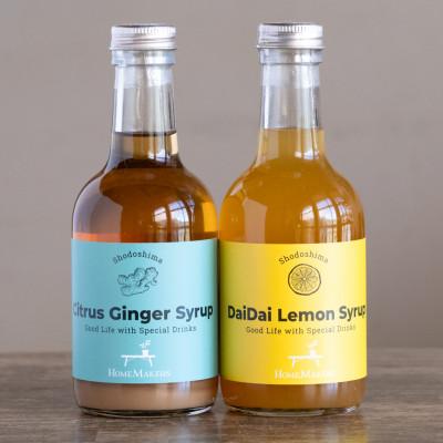 ふるさと納税 土庄町 小豆島ジンジャー&amp;ダイダイレモンシロップ2本セット