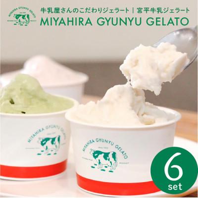 ふるさと納税 糸満市 宮平牛乳ジェラート 6個セット(ミルク×2、カフェオレ×2、抹茶×1、いちご×1) 沖縄の牛乳屋さん