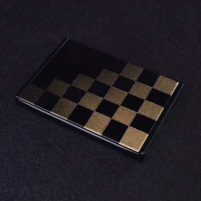 ふるさと納税 越谷市 K.TURA 市松模様 木製名刺ケース 黒 ギフトBOX入り