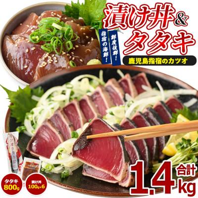 ふるさと納税 指宿市 カツオのたたき(約800g)とカツオの海鮮漬け丼(100g×6袋) セット(IB039-005)
