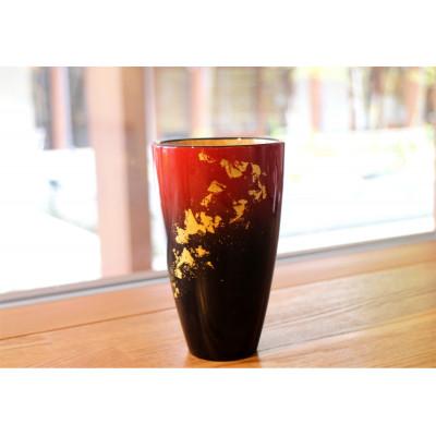 ふるさと納税 越谷市 タンブラー 赤 純金箔 天然木 軽量 ギフトBOX入りの画像