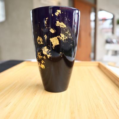 ふるさと納税 越谷市 タンブラー 青 純金箔 天然木 軽量 ギフトBOX入り