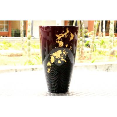 ふるさと納税 越谷市 タンブラー 紫 純金箔 天然木 軽量 ギフトBOX入りの画像