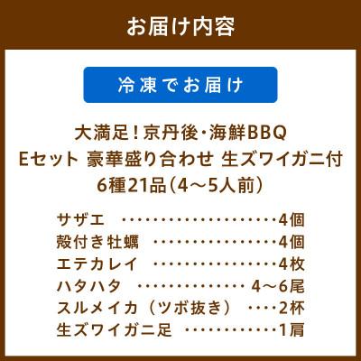 ふるさと納税 京丹後市 大満足!京丹後・海鮮BBQ　Eセット　豪華盛り合わせ　生ズワイガニ付　6種21品(4〜5人前) |  | 03