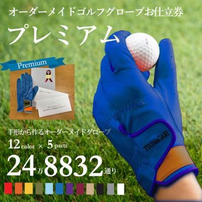 ふるさと納税 尼崎市 オーダーメイドゴルフグローブお仕立券【プレミアム】ベースカラー:ブルー | 
