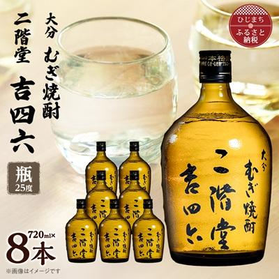 ふるさと納税 日出町 大分むぎ焼酎 二階堂吉四六瓶25度(720ml)8本