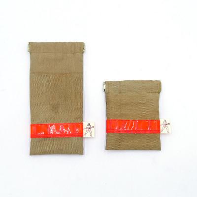 ふるさと納税 高梁市 [一点物]高梁市消防本部 消防服リメイク バネ口ポーチ2点セット