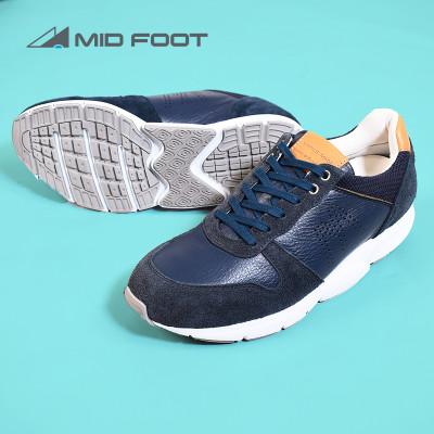 ふるさと納税 大和郡山市 ミッドフット 25.0cm NAVY(ネイビー) レザースニーカー 紳士靴 牛革 MF001JM
