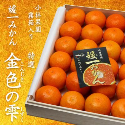 ふるさと納税 八幡浜市 桐箱入り 媛一小玉みかん 金色の雫(こんじきのしずく)24個入り箱×二段重ね[D24-6]