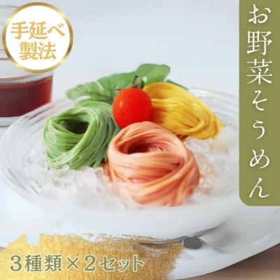 ふるさと納税 あさぎり町 熊本県産野菜の彩り鮮やか もっちりお野菜そうめん(3種類×2袋)セット