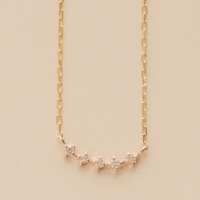 ふるさと納税 大津市 [18金 ダイヤモンドネックレス]大人の輝き 華奢で上品な毎日ジュエリー 大大人気 カーブデザイン