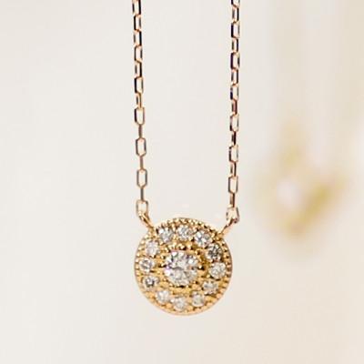 ふるさと納税 大津市 [18金 ラボダイヤネックレス 0.093ct]40cm メレデザインペンダント 大人アクセ