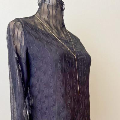 ふるさと納税 大津市 [K18イエローゴールド ロングチェーンネックレス]動くスライドボール チェーン2種類のロングネック