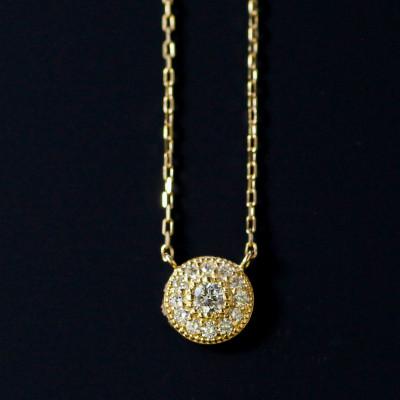 ふるさと納税 大津市 [10金 ラボダイヤネックレス 0.093ct]40cm メレデザインネック 優しい透明感