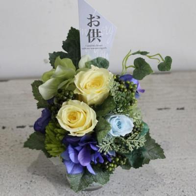 ふるさと納税 水戸市 プリザーブドフラワー 仏花 mmイエロー