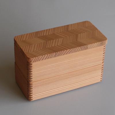 ふるさと納税 山武市 山武杉のお弁当箱 杉綾 小2段 640ml(320ml×2)