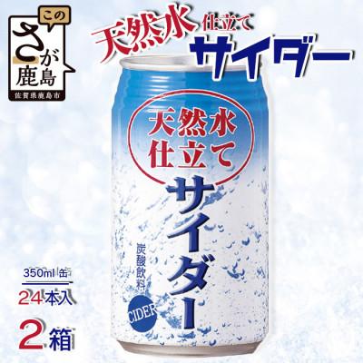 ふるさと納税 鹿島市 天然水仕立てサイダー [350ml缶×24本入]×2ケース[飲み切りサイズ]