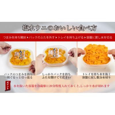 ふるさと納税 伊達市 訳あり 北海道産 塩水 バフンウニ 100g×2パック 計200g |  | 02
