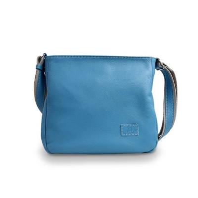 ふるさと納税 旭市 牛革 マチ付きペッタン(ターコイズブルー)