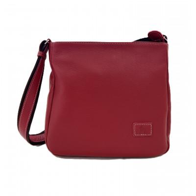 ふるさと納税 旭市 牛革 マチ付きペッタン(レッド)