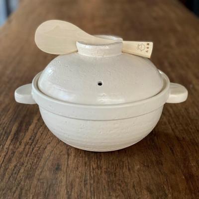 ふるさと納税 伊賀市 伊賀焼炊飯土鍋 長谷園かまどさんプレミアム二合炊き白 グッドデザイン賞受賞