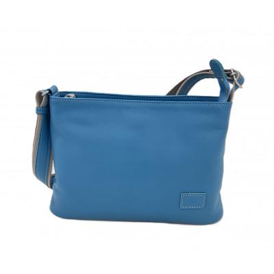 ふるさと納税 旭市 牛革 馬車ショルダー(ターコイズブルー)