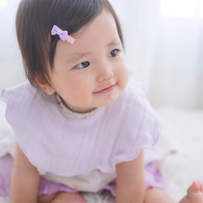ふるさと納税 泉大津市 8重ガーゼスタイ(ラベンダー×花)