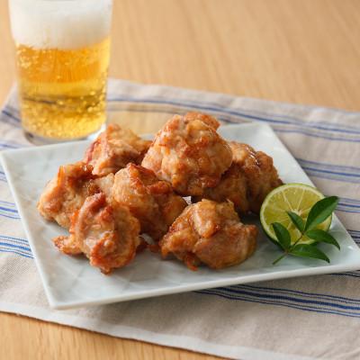 ふるさと納税 府中市 朝引き鶏の唐揚げ用モモ肉/衣付400g×2パック(合計800g)