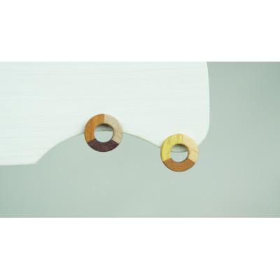 ふるさと納税 日南町 寄木のリングピアス