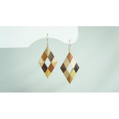 ふるさと納税 日南町 Wood Crystal ダイヤピアス