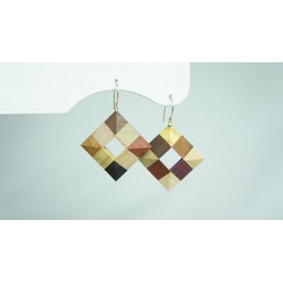 ふるさと納税 日南町 Wood Crystal スクエアピアス