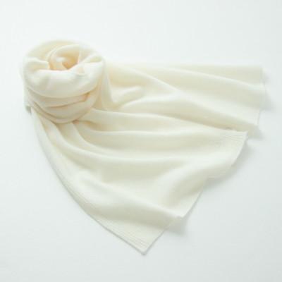 ふるさと納税 北上市 [UTOカシミヤ]天使のマフラー(オフホワイト) 男女兼用