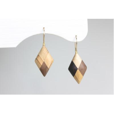 ふるさと納税 日南町 寄木のダイヤピアス