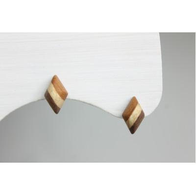 ふるさと納税 日南町 寄木のストライプダイヤピアス