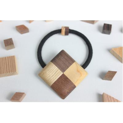 ふるさと納税 日南町 寄木の四角ヘアゴム