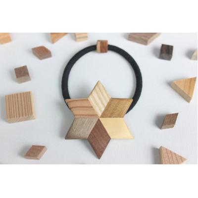 ふるさと納税 日南町 寄木の星形ヘアゴム