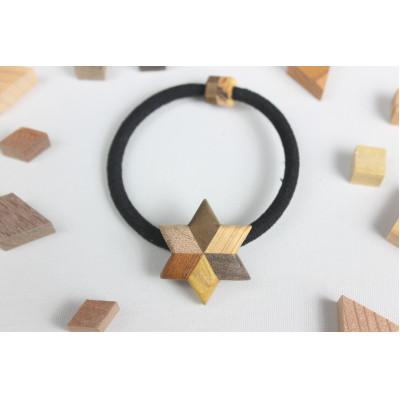 ふるさと納税 日南町 寄木の小さめ星形ヘアゴム